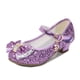 thumbnail image 1 of Zapatos de tacón alto de cuero para niñas de primavera y otoño, zapatos de lentejuelas y cristales, zapatos de baile con lazo para niñas pequeñas, 1 of 5
