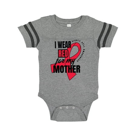 

Inktastic Sickle Cell Awareness I Wear Red For My Mother Gift Baby Boy or Baby Girl Bodysuit