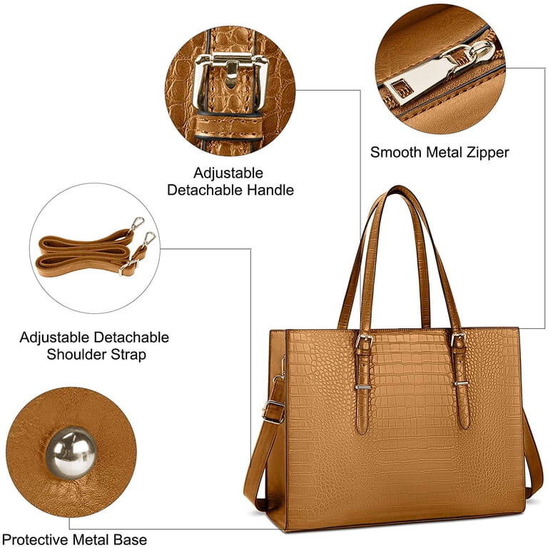 CYHTWSDJ 15.6 Inch Waterproof Laptop Tote Bag For Women - Large Capacity Work Bag, Office Purse