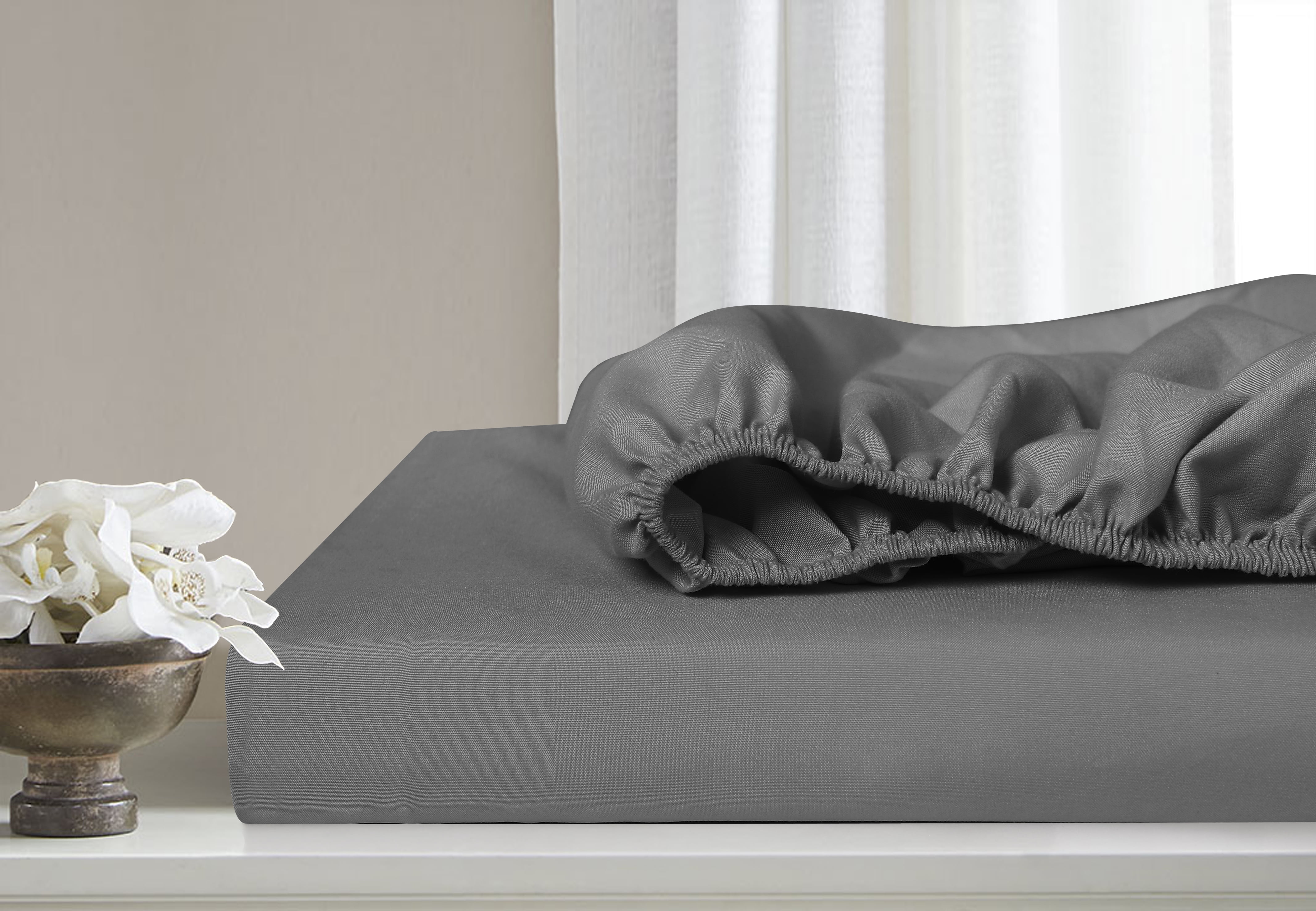 Swift Home Basic 3-Piece Twin Size Sheet Set, Ultra Soft, Deep Pocket, Easy Care Bedding Set, Gray