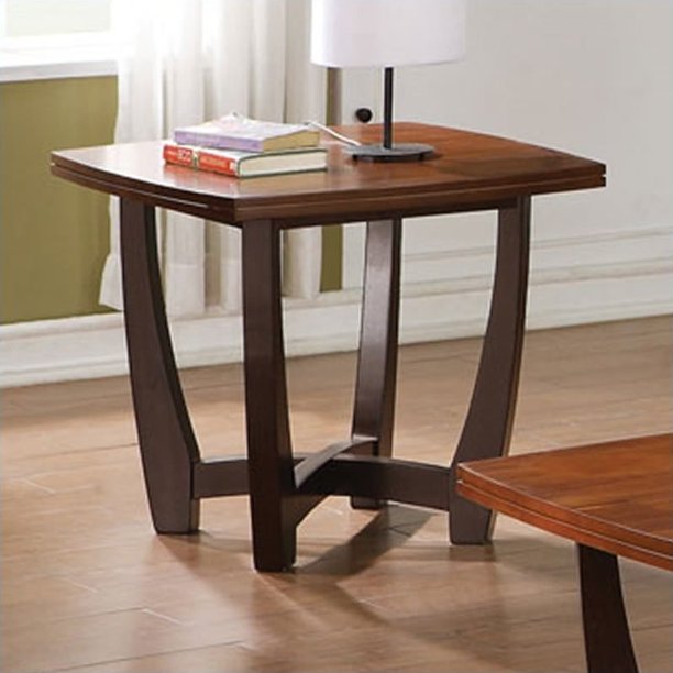 Kenzo End Table in Cherry Wood Finish