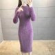 thumbnail image 2 of Vestido de lana de visón de imitación para mujer, suéter grueso y cálido de cuello alto, vestidos ajustados informales, ropa de invierno, 2024, 2 of 6