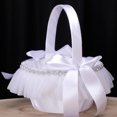 thumbnail image 1 of unbranded Elegant White Wedding Handheld Flower Basket for Party Decoration and Wedding Favors, 1 of 6
