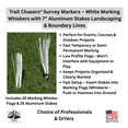 thumbnail image 2 of Whisker Survey Flags 6 "White with Heavy Duty Steel Stakes (25 Pack) Trail Chasers, 2 of 8