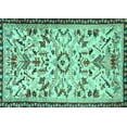 thumbnail image 1 of Ahgly Company Machine Washable Indoor Rectangle Animal Turquoise Blue Traditional Area Rugs, 4' x 6', 1 of 4