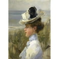 thumbnail image 2 of Isaac Israëls 11x14 Black Ornate Wood Framed Double Matted Museum Art Print Titled: Young Woman, Gazing at the Sea (C. 1895 - C. 1900), 2 of 5