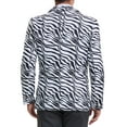 thumbnail image 3 of INSPIRE CHIC Men's Party Blazer Animal Print Notched Lapel Lightweight Suit Jacket L White and Black, 3 of 5