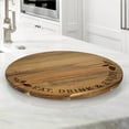 thumbnail image 2 of Eat Drink & Enjoy Round Wooden Serving Board – Engraved Charcuterie and Cutting Board for Kitchen and Entertaining, 2 of 3