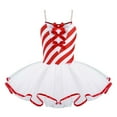 thumbnail image 2 of TTAO Girls Candy Cane Bowknot Ballet Tutu Dress Figure Ice Skating Leotard Dress Mrs Santa Christmas Clothes Red 10, 2 of 7