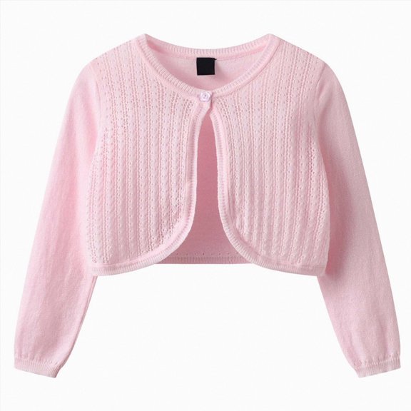 WXFAZCVU Cardigan for Girls Cute Casual Knit Sweater Long Sleeve Fall Outfits Everyday Wear Size 8-9 Years
