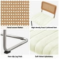 thumbnail image 5 of 26" Rattan Bar Stools, Set of 2, Rattan Counter Height Velvet Armless Bar Stools with Cane Back for Home Office Kitchen Island, 5 of 7
