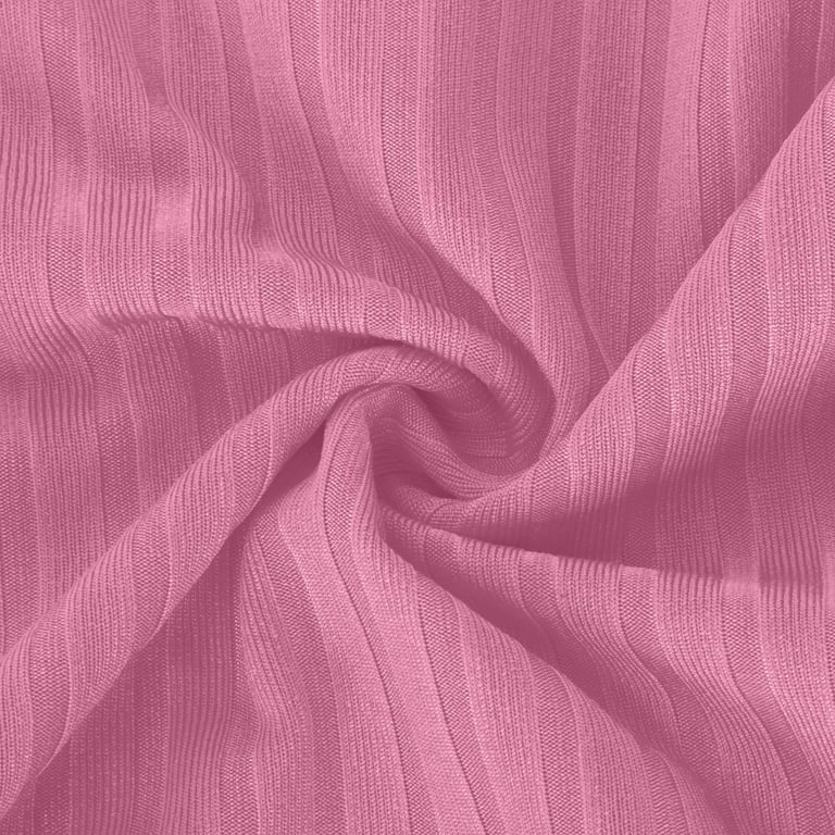 XFLWAM Women Drawstring Side Ruched Crop Top Tee Shirt Ribbed Knit Crew  Neck Basic Long Sleeve T Shirt Blouse Pink XL 