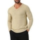 thumbnail image 4 of SUÉTER DE PULLOVER DE PUNTO DE COLOR SÓLIDO DE MANGA LARGA CON CUELLO EN V PARA HOMBRE S BEIGE, 4 of 6