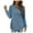 Blue, variant on UJNDER Women's Sweatshirt Solid Color Lightweight Asymmetrical Hem Pullover Long Sleeve Casual Blue L