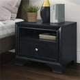 thumbnail image 2 of Pemberly Row Modern / Contemporary Edmond 1 Drawer Nightstand with USB Black, 2 of 14