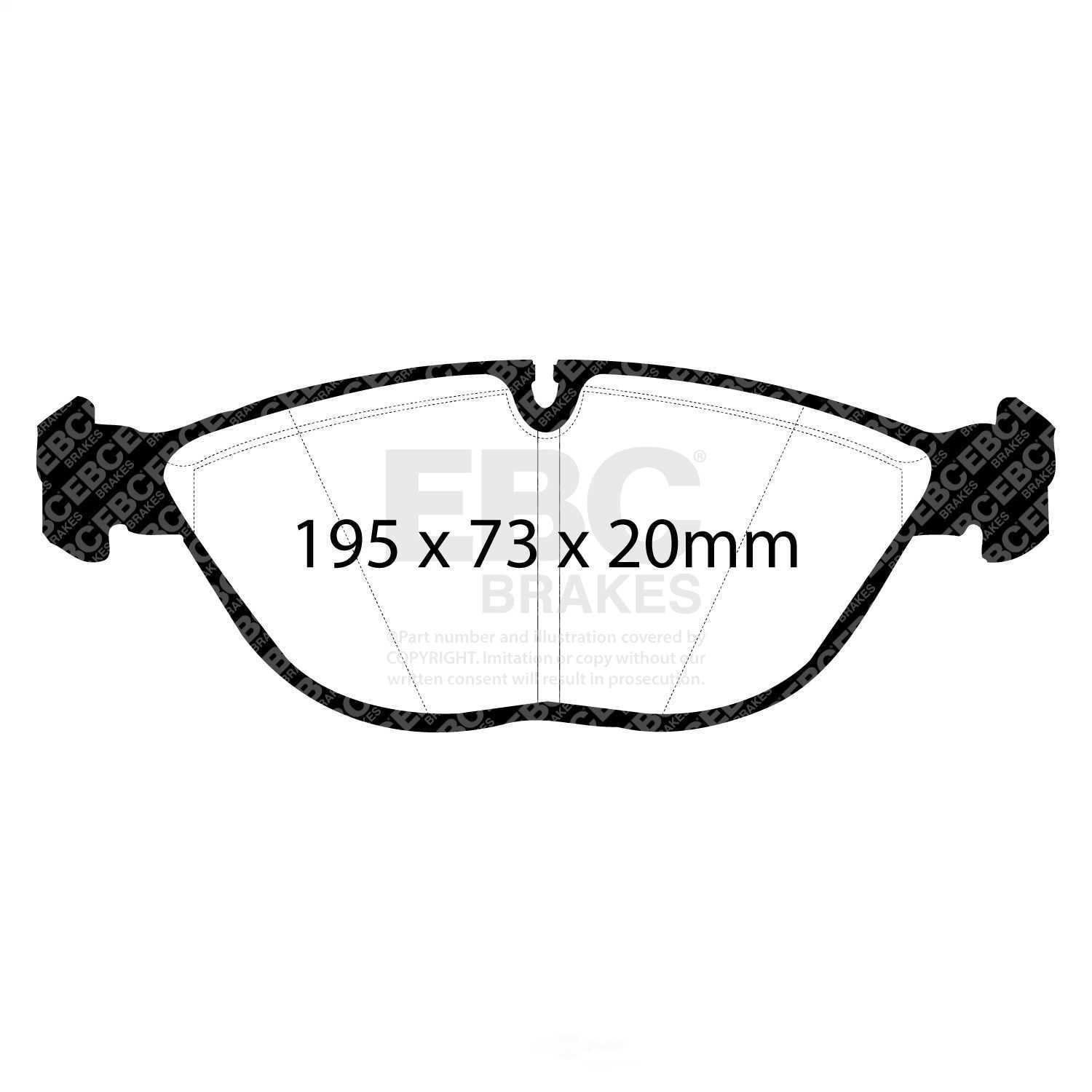 EBC 04-06 Audi TT Quattro 3.2 Redstuff Front Brake Pads Fits select: 2005-2006 CHRYSLER CROSSFIRE, 2005 MERCEDES-BENZ E