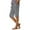 Grey, variant on Fshinging Capris Womens Dress Pants Stripe Side Button Side Wide Leg Cropped With Pockets fall Relaxed Fit Bottoms