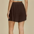 thumbnail image 6 of Otvok 2025 Womens Linen Shorts Solid Color Comfortable Elastic Wide Leg Casual Shorts, 6 of 6