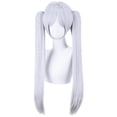 thumbnail image 1 of Peluca larga de cosplay plateada y morada con doble cola de 60 cm para todas las edades, 1 of 2