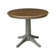 thumbnail image 5 of 36" Round Solid Wood Extension Dining Table With 4 Emily Chairs in Distressed Hickory/Stone by International Concepts, 5 of 5
