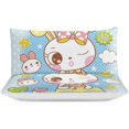 thumbnail image 3 of HAHDAXIA Cartoon Rabbit Bedding Solid Comforter Set for All Seasons 3 Pieces(1 Comforter+2 Pillowcases) Soft Microfiber Bedding Set Queen(90"x90"), 3 of 7