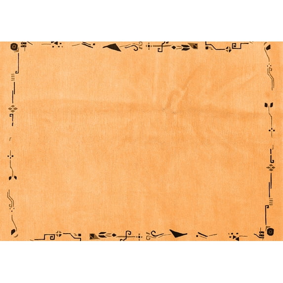 Ahgly Company Indoor Rectangle Solid Orange Modern Area Rugs, 3' x 5'