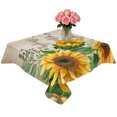 thumbnail image 2 of Sunflower Vintage Table Cloth Waterproof Tablecloths, Rustic Retro Floral Spring Summer Tablecloth Dining Table Cover for Kitchen Party Tabletop Outdoor, Square Tablecloth 60x60 Inch, 2 of 9