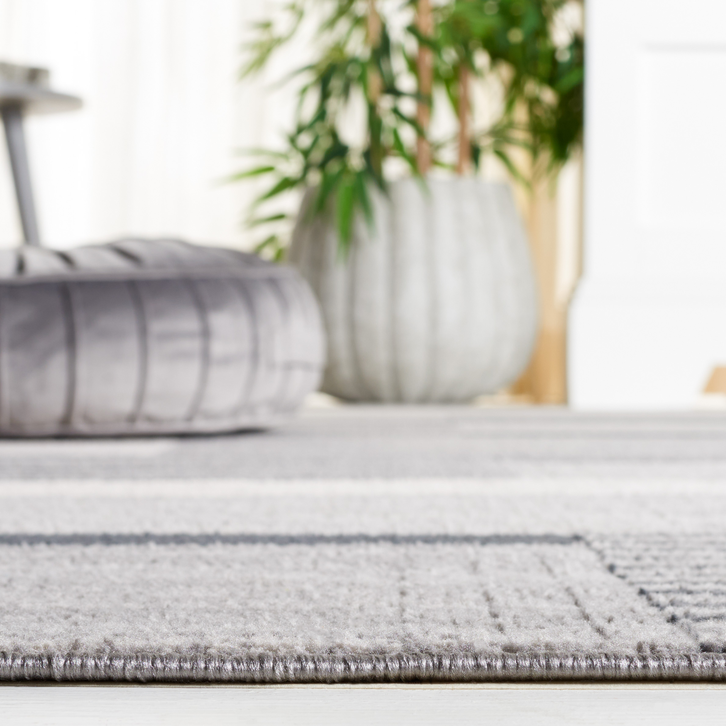 SAFAVIEH Odyssey Dzvonko Modern Runner Rug, Grey/Black Ivory, 2'2" x 8'