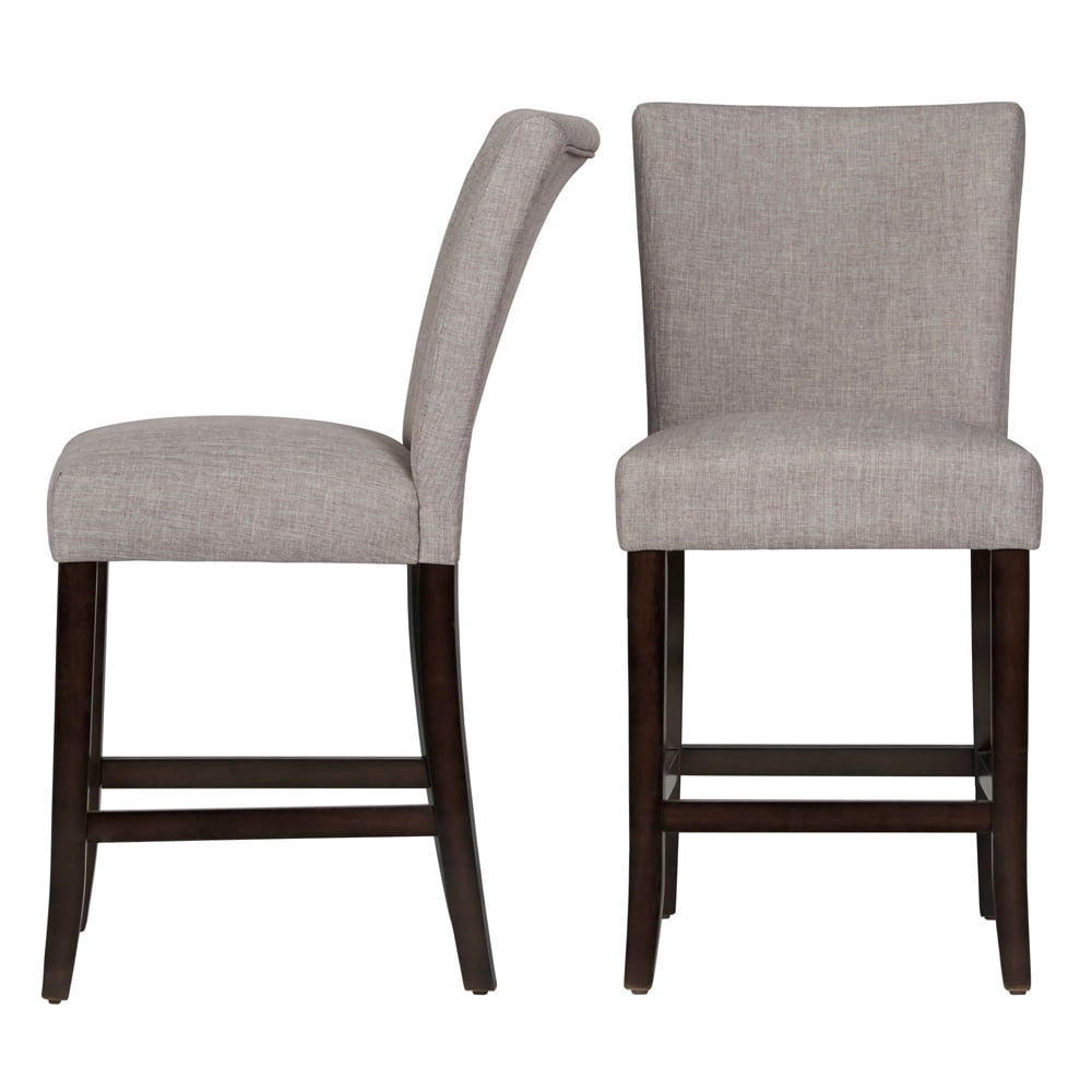 Chelsea Lane Counter Height Linen Dining Chairs, Set of 2, Gray