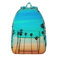 thumbnail image 1 of Tropical Paradise Backpack, Hawaii Palm Tree School Bag with Summer Beach Palm Trees Design, Vibrant Tropical Sunset, Minimalist Boho Style, 1 of 5
