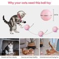 thumbnail image 5 of Juguetes automáticos inteligentes para gatos, pelota interactiva con hierba gatera, recargable por USB, campanas de plumas LED de colores, juguetes para gatos y gatitos, color rosa, 5 of 5