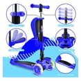 thumbnail image 4 of Hurtle Scooter de 3 Ruedas para Niños y Niñas 1 Año en Adelante, Patin del Diablo, Luces LED en las Ruedas, Manillar Ajustable y Asiento Plegable, Modo Sentado o de Pie con Freno, Azul, 4 of 8