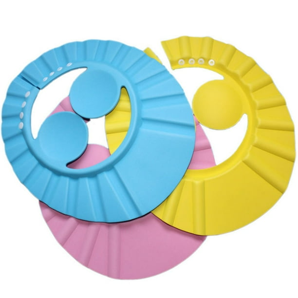 3 Pieces Baby Shower Cap Silicone Swim Hat Adjustable Baby Shampoo