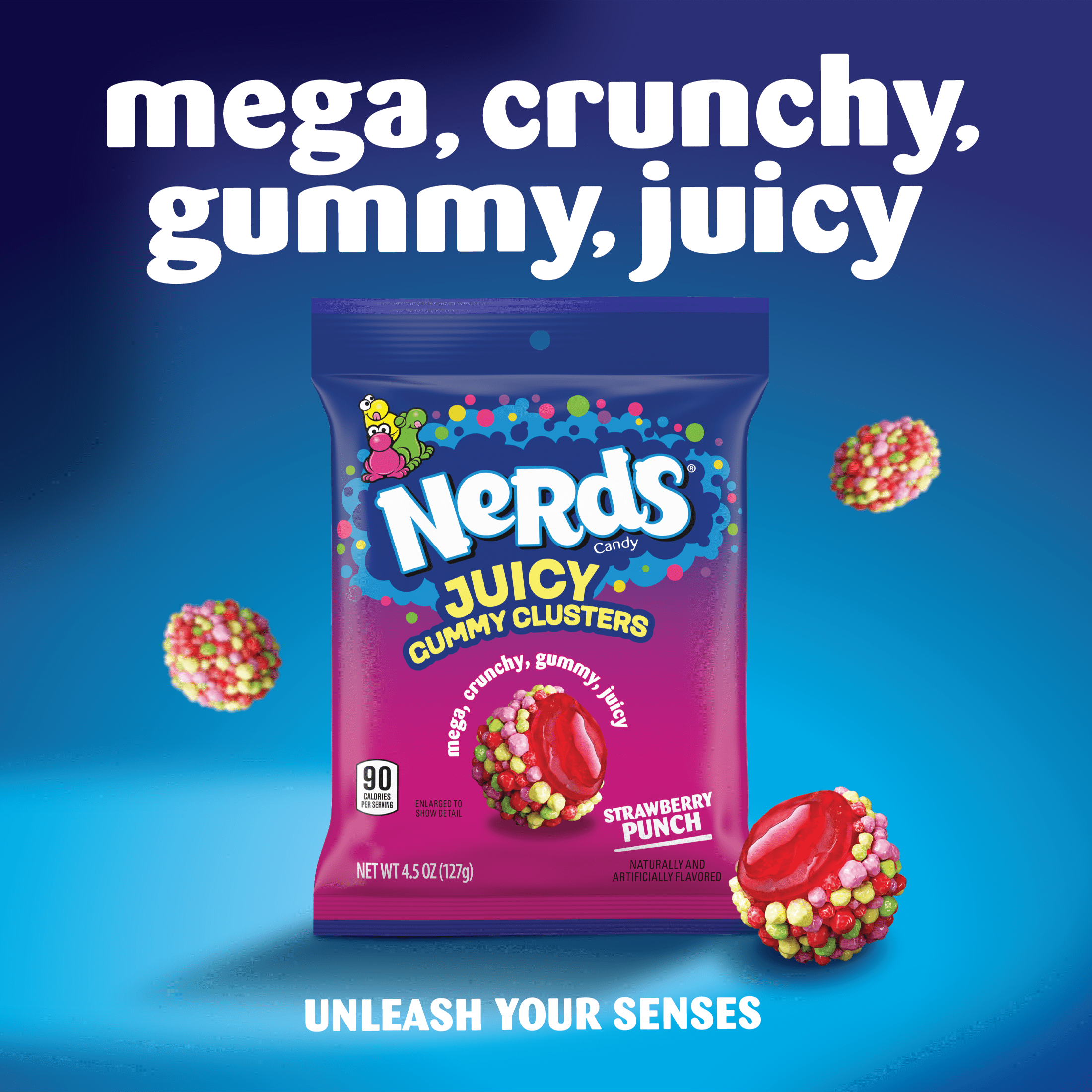 NERDS Juicy Gummy Clusters, Strawberry Punch, Juicy and Gummy Candy, for Snacking and Sharing, 4.5 oz Bag