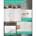 thumbnail image 4 of No Hook Shower Curtain with Snap in Liner, Retro Flower Art Carving Textures in Egyptian Style Hotel Shower Curtains for Bathroom, Washable Shower Curtain Liner Set with Mesh Top Window, 66"x72", 4 of 6