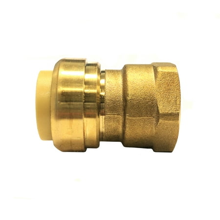 Libra Supply Lead Free 1/2 inch Push-Fit Female Adapter, Push to Connect, Push x FIP(Pack of 6 pcs, Click in for more size options), 1/2'', 1/2-inch Brass Pipe Fitting Plumbing