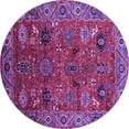 thumbnail image 1 of Ahgly Company Indoor Round Oriental Purple Traditional Area Rugs, 3' Round, 1 of 4
