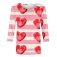 thumbnail image 5 of Womens Tops Plus Size Tee Gradient Heart Print Tshirts for Valentines Day Holiday Cute Top Outfits, 5 of 5