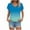 Blue, variant on Karight Women's Printed V-neck Short-sleeved T-shirt Loose Short Sleeve