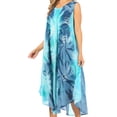 thumbnail image 3 of Sakkas Starlight Caftan Tank Dress / Cover Up - Turquoise / Blue - One Size, 3 of 5