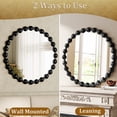 thumbnail image 5 of BEAUTYPEAK 28" Round Vintage Bathroom Mirror Decorative Wall Mirror with Luxurious Beaded Frame, Black, 5 of 7