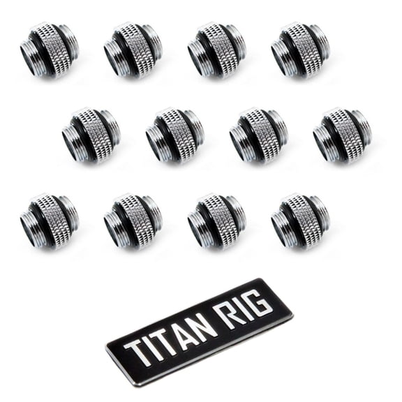 XSPC G1/4" 5mm Male to Male Fitting, Chrome, 12-pack