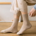 thumbnail image 4 of sunsanly 1 Pair Men Socks Mid-tube No Odor Solid Color High Elasticity Anti-slip Breathable Soft Warm Sweat-absorption Anti-shrink Sports Cotton Socks, 4 of 8