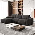 thumbnail image 6 of Neche 114" Cloud Sofa for Living Room, L-Shaped Deep Seat Modular Boneless Couch, No Assembly Required,Black, 6 of 6
