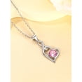 thumbnail image 5 of Suplight 925 Sterling Silver Zircon Infinity Heart Interlocking 6mm Round Birthstone Necklace for Women Gifts, 5 of 9
