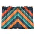 thumbnail image 7 of Yayeee Kitchen Curtains Tier Pair Light Filtering 27"x36" Rod Pocket Short Cafe Window Panel, Retro Stripes, 7 of 7