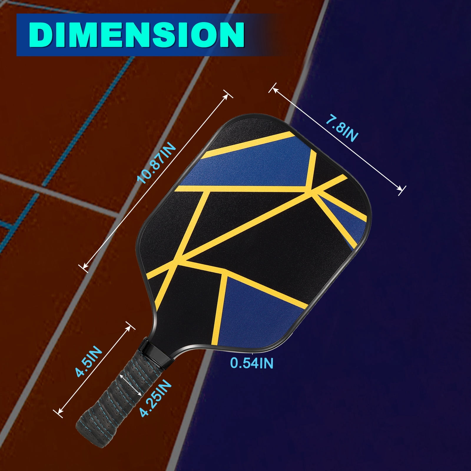 Uxcell Graphite Pickleball Paddles Set of 2, Carbon Fiber Surface, Honeycomb Core, 4 Pickleball, Portable Bag
