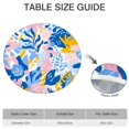 thumbnail image 6 of Elasticized Edge Bohemian Style Tablecloth with Floral Print, Perfect for Round Tables 52-56 Inches, Great for Kitchen, 6 of 7