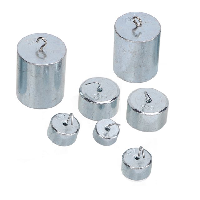 Hooked Weight Set, 7 Pcs Chrome Plated Steel Multipurpose Hooked Weight for School