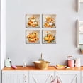 thumbnail image 5 of HFDF Pumpkin Canvas Wall Art Kitchen Wall Rustic Sunflower Pictures Artwork Autumn Themed Fall Festival Harvest Painting for Living Room Dinner Halloween Party Decorations 4 Pcs 16x12inch Framed, 5 of 6